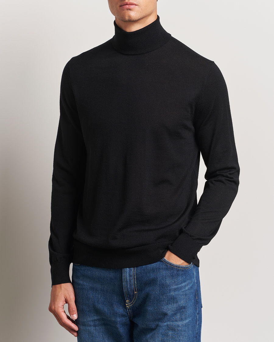 Herre | Trøjer | Tiger of Sweden | Nevile Extra Fine Merino Polo Black