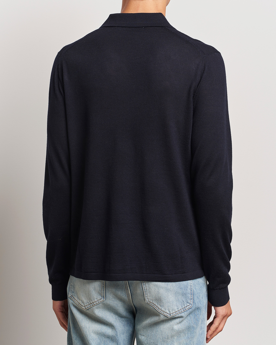 Herre | Trøjer | Tiger of Sweden | Eross Extra Fine Merino Poloshirt Light Ink