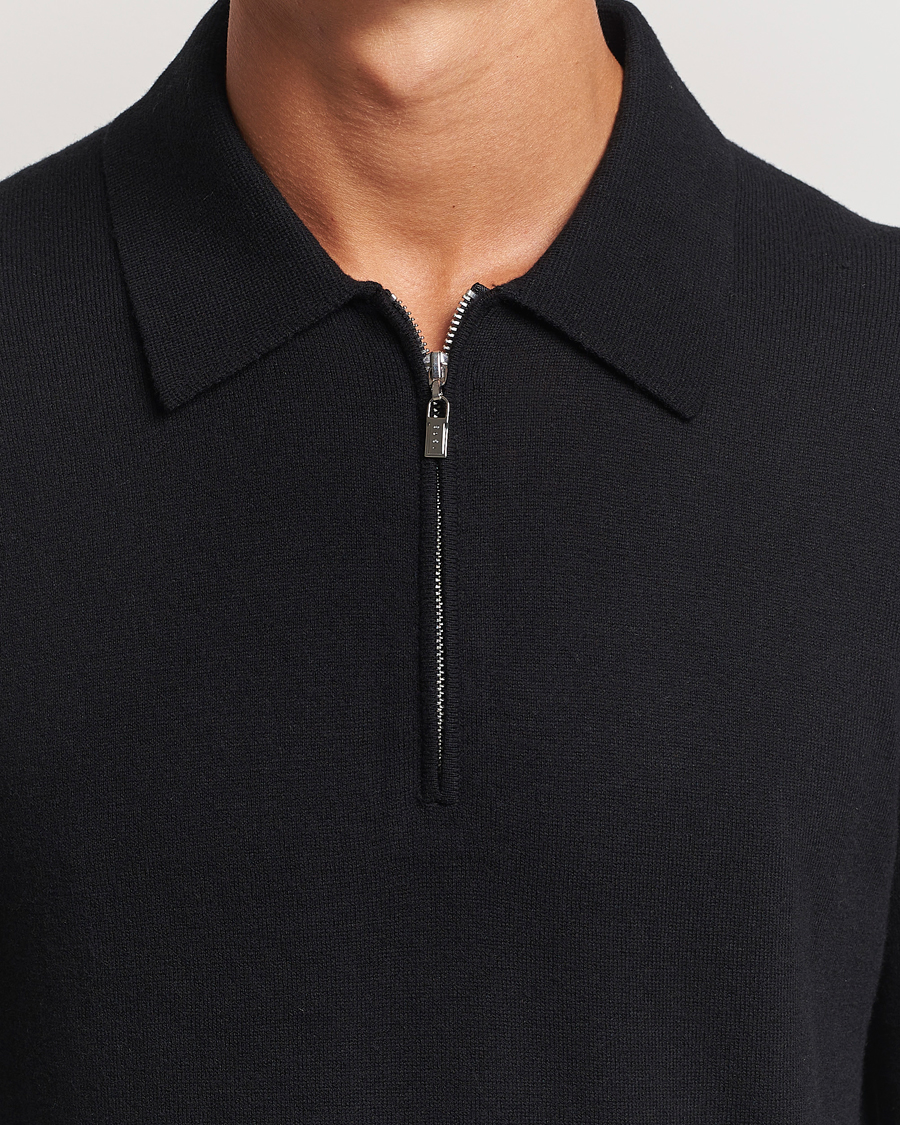 Herre | Trøjer | Tiger of Sweden | Orbit Wool/Cotton Half Zip Black