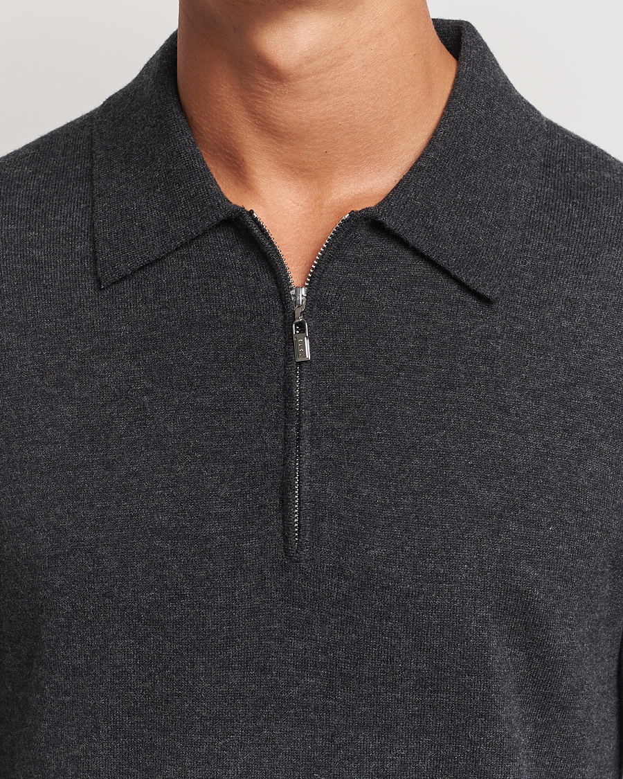 Herre | Trøjer | Tiger of Sweden | Orbit Wool/Cotton Half Zip Charcoal