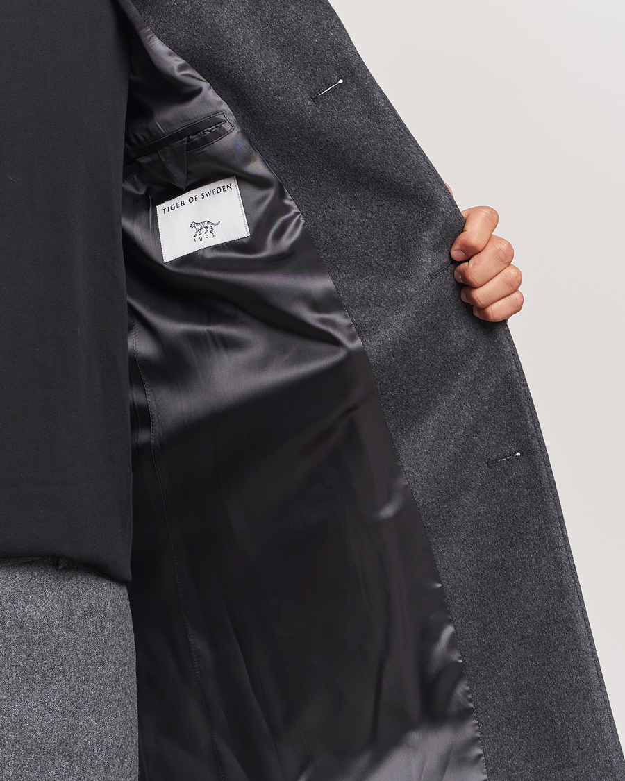 Herre | Jakker | Tiger of Sweden | Finnan Wool/Cashmere Coat Grey Melange