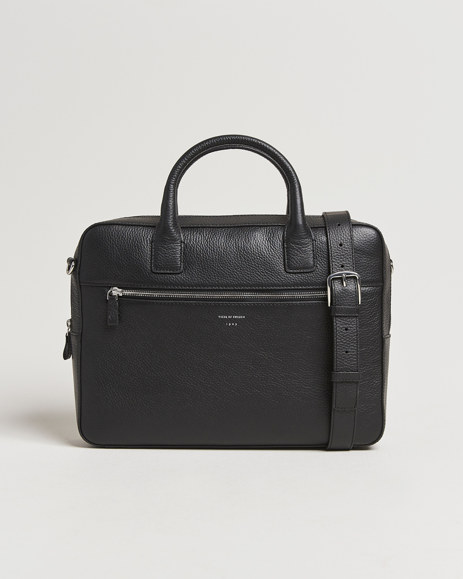 Herre | Tiger of Sweden Beckholmen Leather Briefcase Black | Tiger of Sweden | Beckholmen Leather Briefcase Black