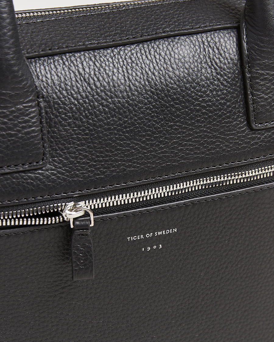 Herre | Tiger of Sweden Beckholmen Leather Briefcase Black | Tiger of Sweden | Beckholmen Leather Briefcase Black