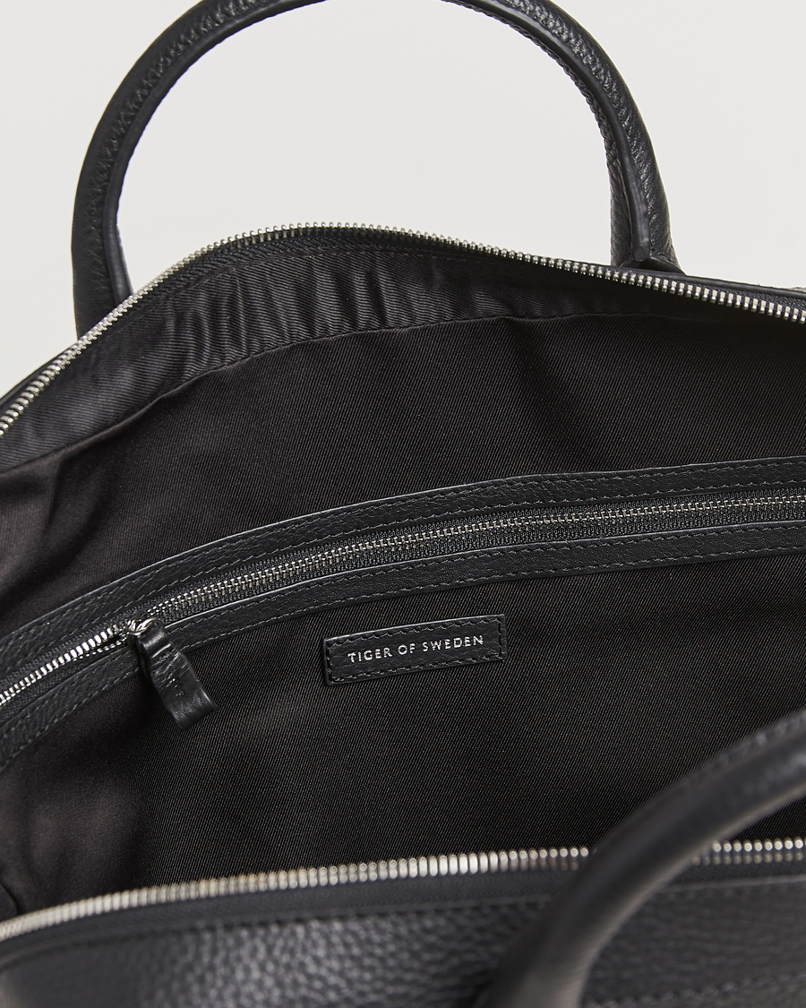 Herre | Tiger of Sweden Beckholmen Leather Briefcase Black | Tiger of Sweden | Beckholmen Leather Briefcase Black