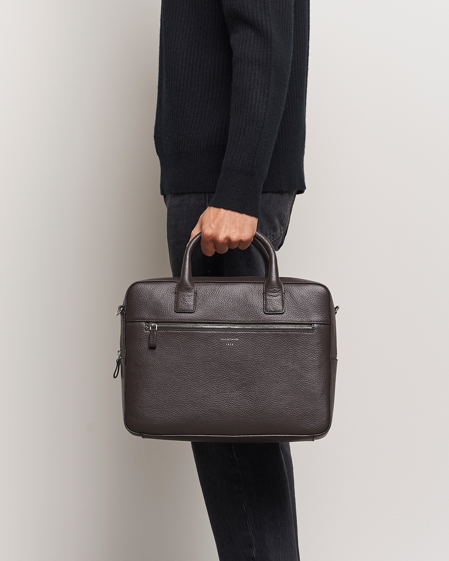 Herre | Tiger of Sweden Beckholmen Leather Briefcase Dark Brown | Tiger of Sweden | Beckholmen Leather Briefcase Dark Brown