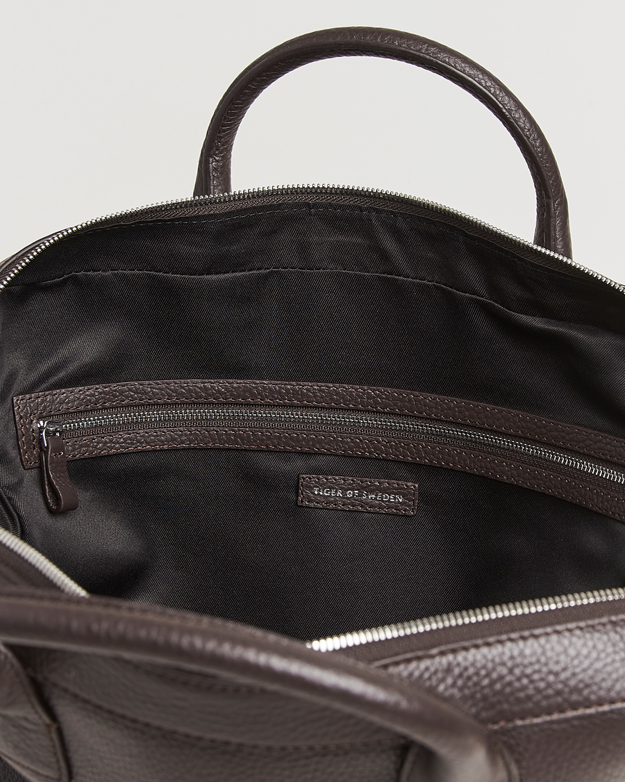 Herre | Tiger of Sweden Beckholmen Leather Briefcase Dark Brown | Tiger of Sweden | Beckholmen Leather Briefcase Dark Brown