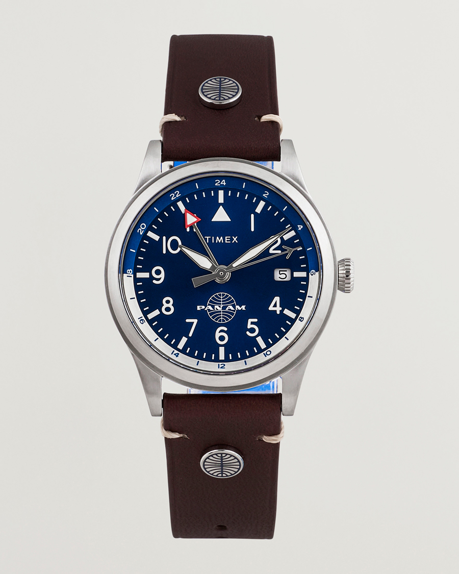 Herre | Timex Pan Am GMT Stainless Steel 39mm Blue Dial | Timex | Pan Am GMT Stainless Steel 39mm Blue Dial