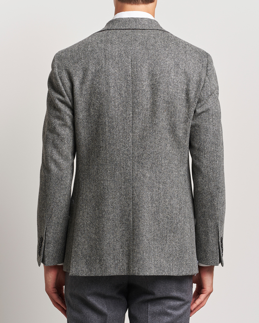 Herre | Blazere & jakker | Walker Slater | Edward Lambswool Herringbone Blazer Dark Grey