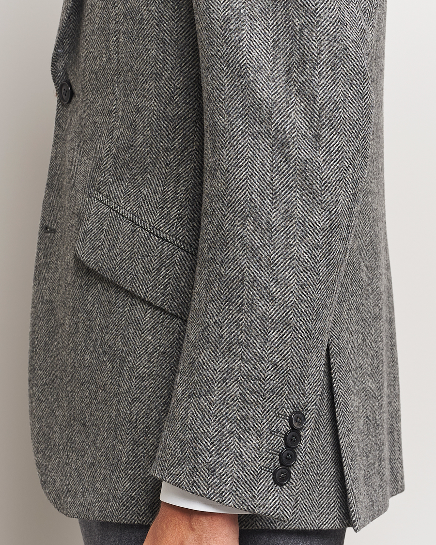 Herre | Blazere & jakker | Walker Slater | Edward Lambswool Herringbone Blazer Dark Grey
