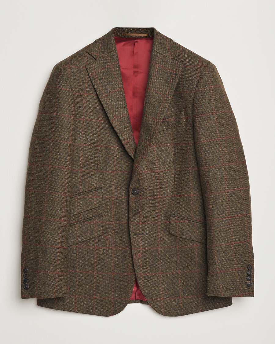 Herre | Blazere & jakker | Walker Slater | Edward Lambswool Windowpane Blazer Green