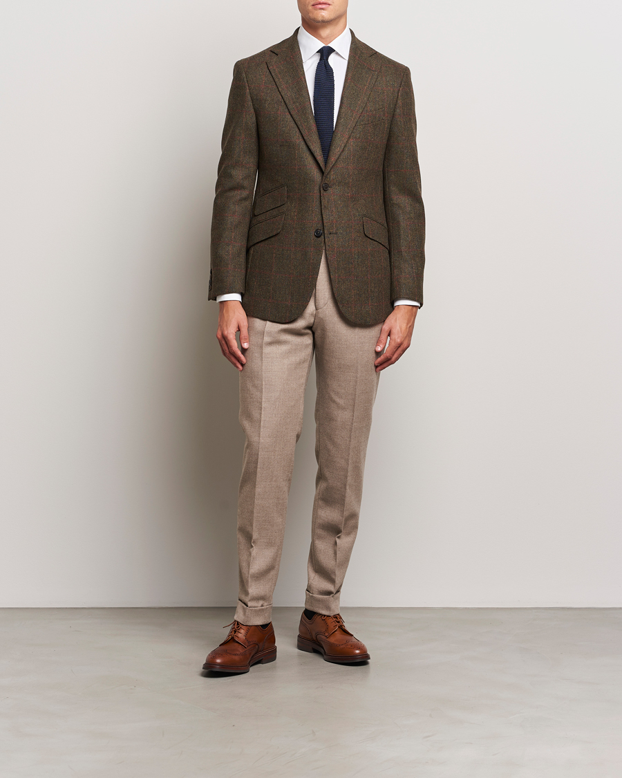 Herre | Blazere & jakker | Walker Slater | Edward Lambswool Windowpane Blazer Green