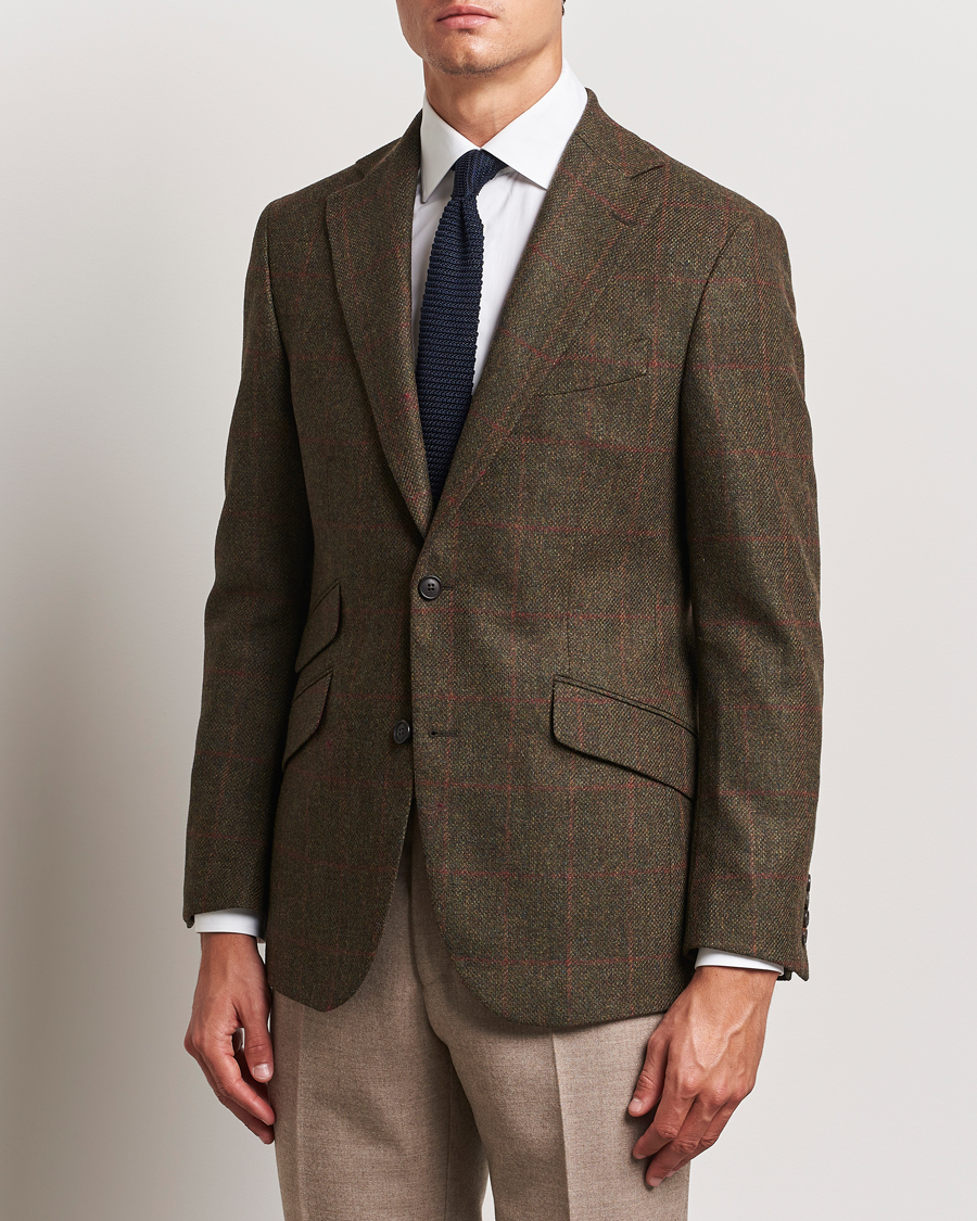 Herre | Blazere & jakker | Walker Slater | Edward Lambswool Windowpane Blazer Green