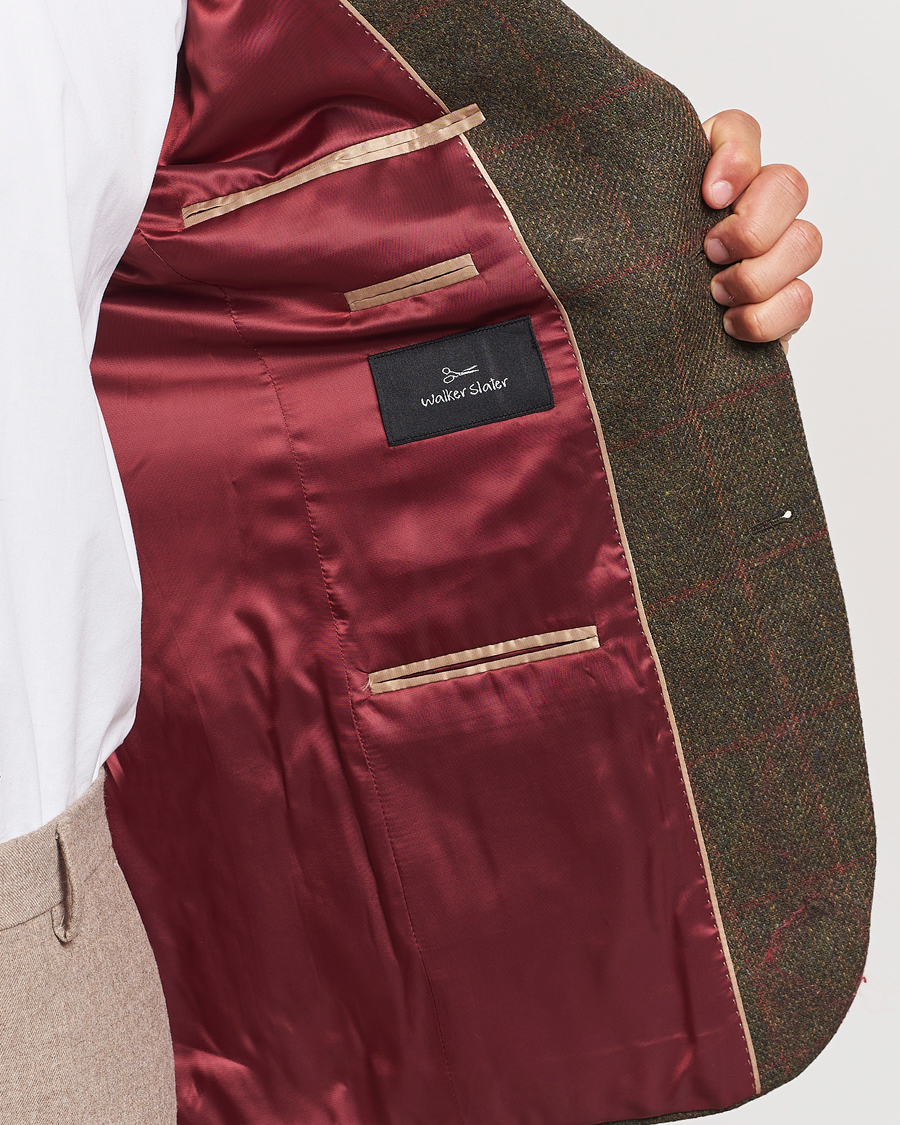 Herre | Blazere & jakker | Walker Slater | Edward Lambswool Windowpane Blazer Green