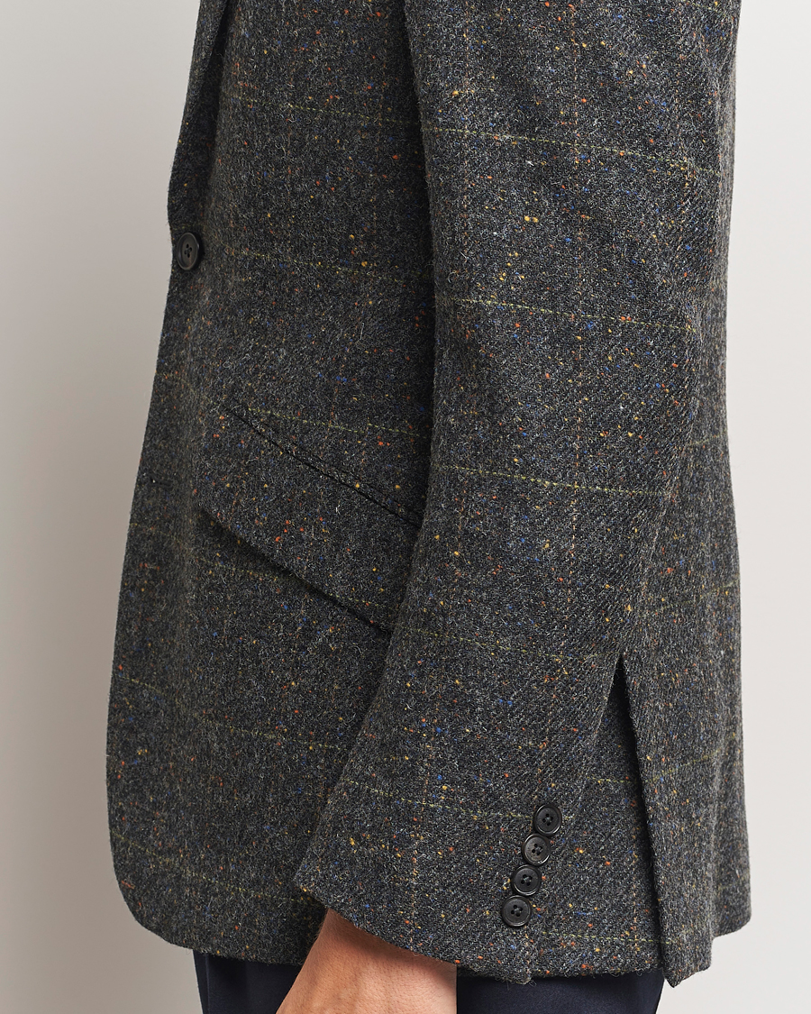 Herre | Blazere & jakker | Walker Slater | Edward Wool Donegal Windowpane Blazer Dark Grey