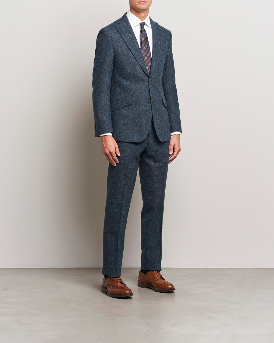 Herre | Bukser | Walker Slater | Edward Wool Donegal Trousers Navy