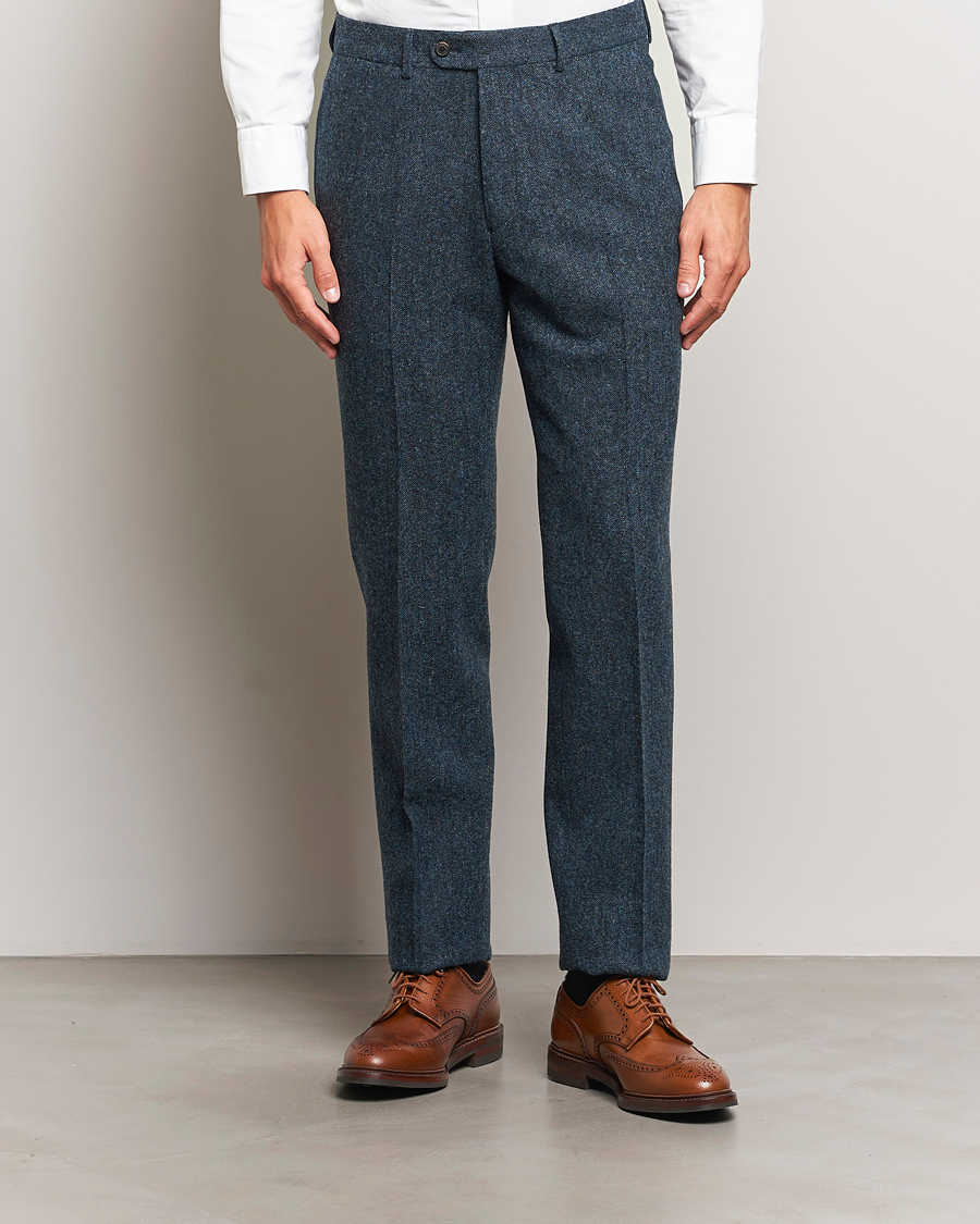 Herre | Bukser | Walker Slater | Edward Wool Donegal Trousers Navy