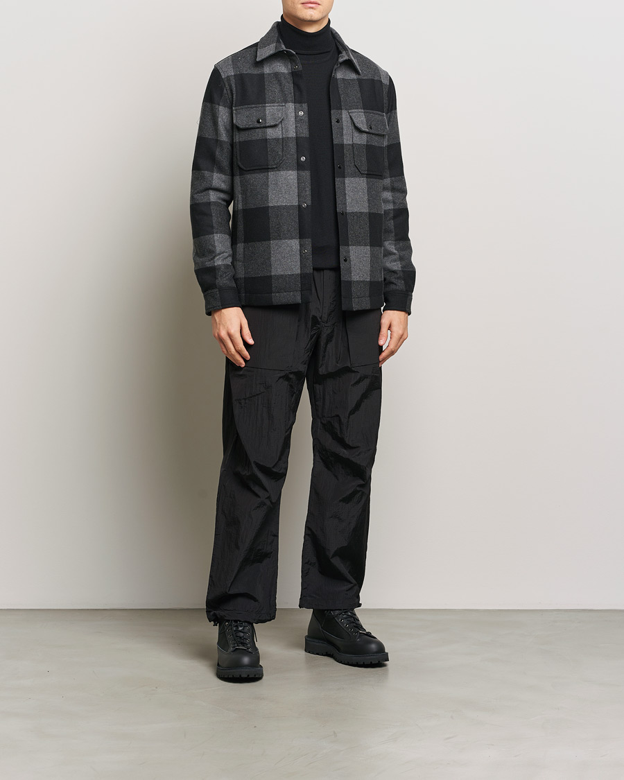 Herre | Jakker | Woolrich | Alaskan Melton Wool Overshirt Charcoal Buffalo