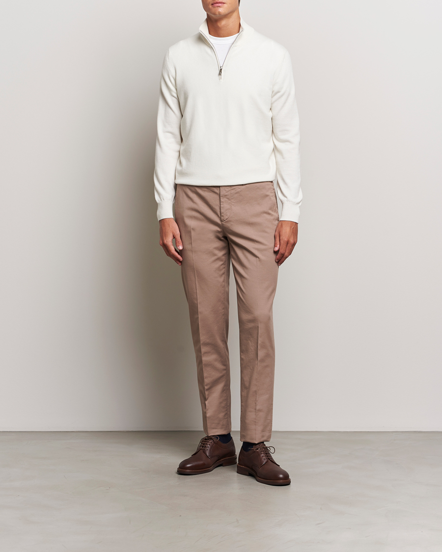 Herre | Trøjer | Brunello Cucinelli | 2 Ply Cashmere Half Zip Panama