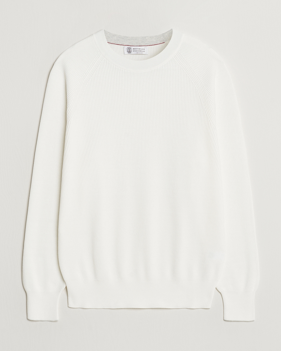 Herre | Trøjer | Brunello Cucinelli | Cotton Rib Crew Neck Panama