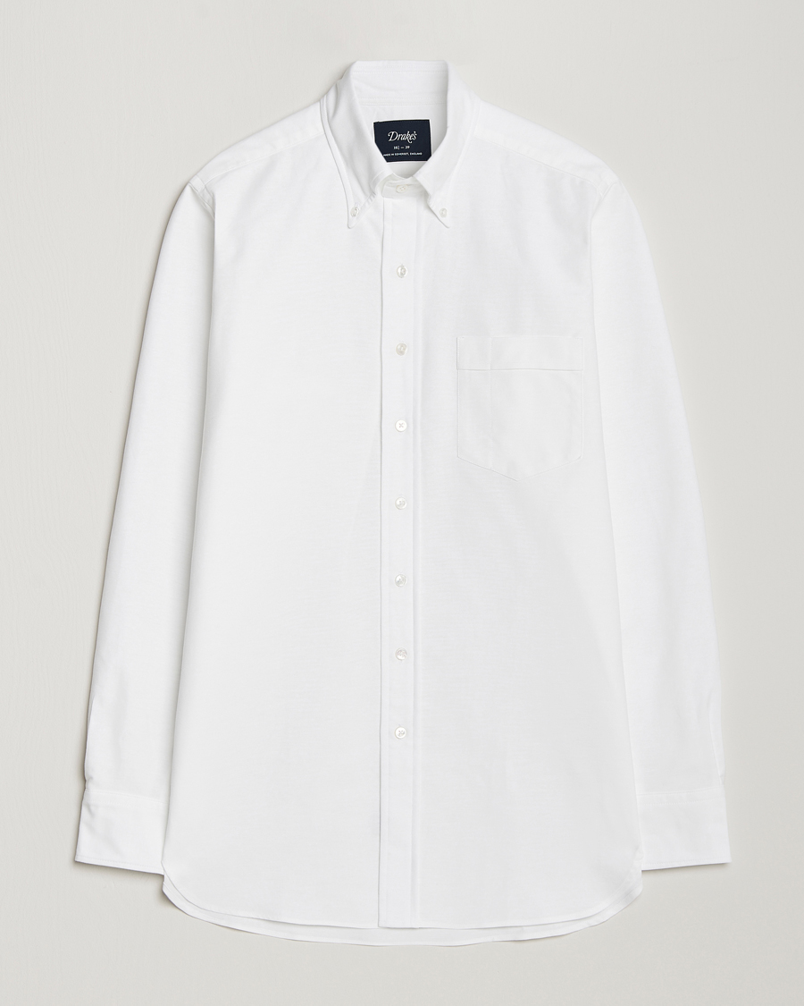 Herre | Skjorter | Drake's | Button Down Oxford Shirt White