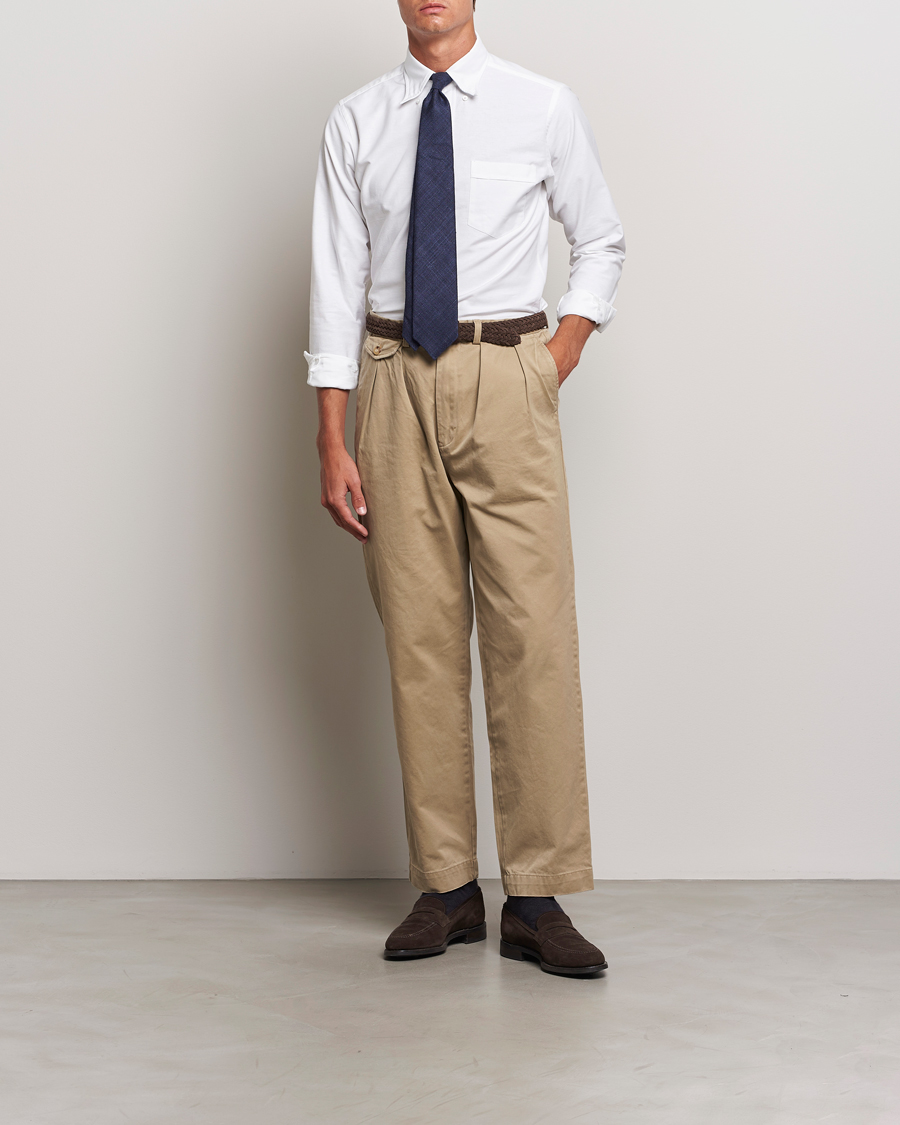 Herre | Skjorter | Drake's | Button Down Oxford Shirt White