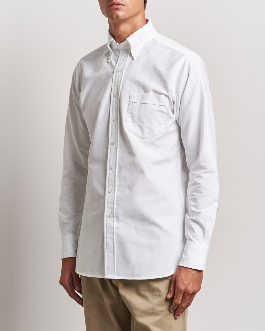 Herre | Skjorter | Drake's | Button Down Oxford Shirt White