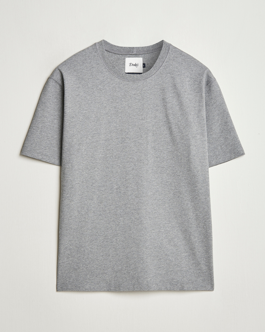 Herre | T-Shirts | Drake's | Short Sleeve Hiking T-Shirt Grey