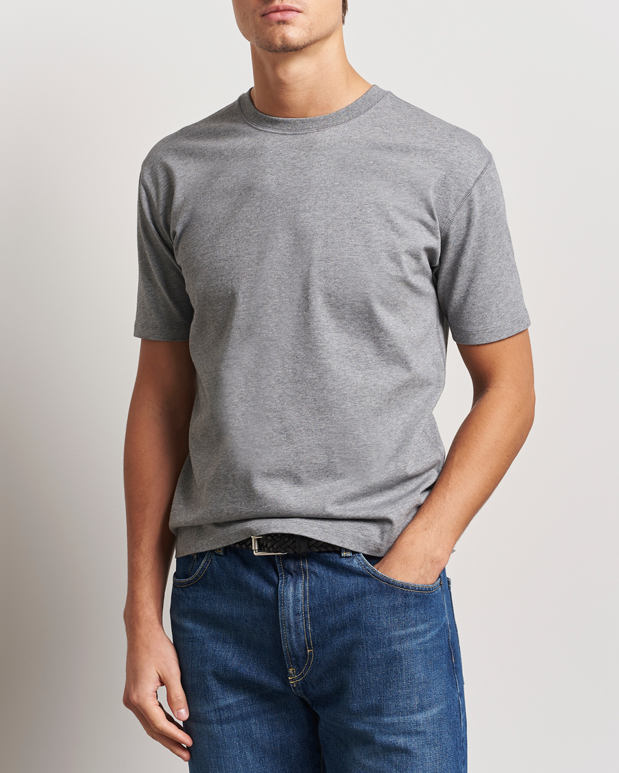 Herre | T-Shirts | Drake's | Short Sleeve Hiking T-Shirt Grey