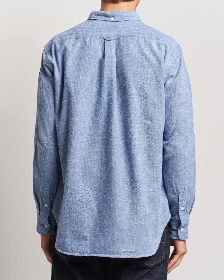 Herre | Skjorter | Gitman Vintage | Button Down Shetland Flannel Shirt Light Blue