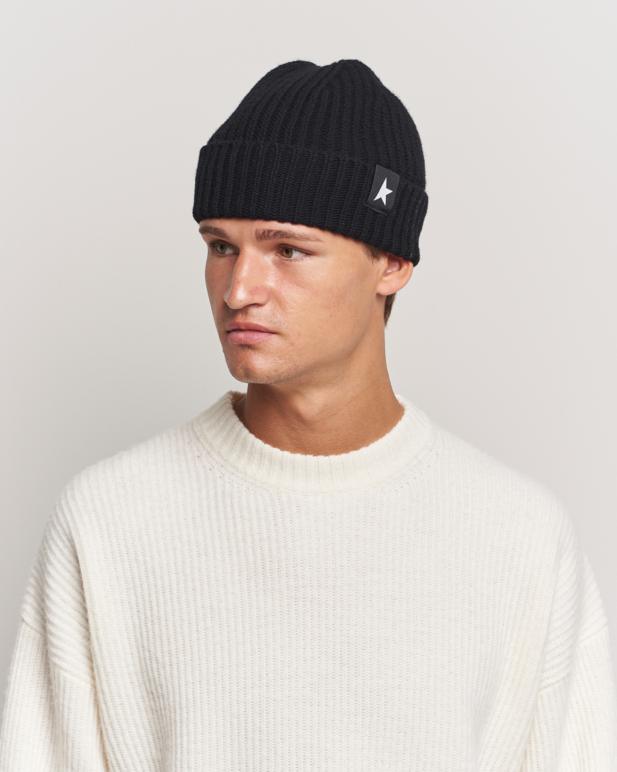 Herre | Golden Goose Rib Wool Beanie Black | Golden Goose | Rib Wool Beanie Black