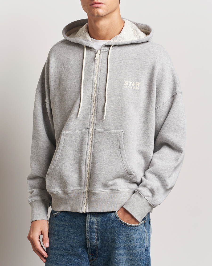 Herre | Trøjer | Golden Goose | Full Zip Hoodie Light Grey