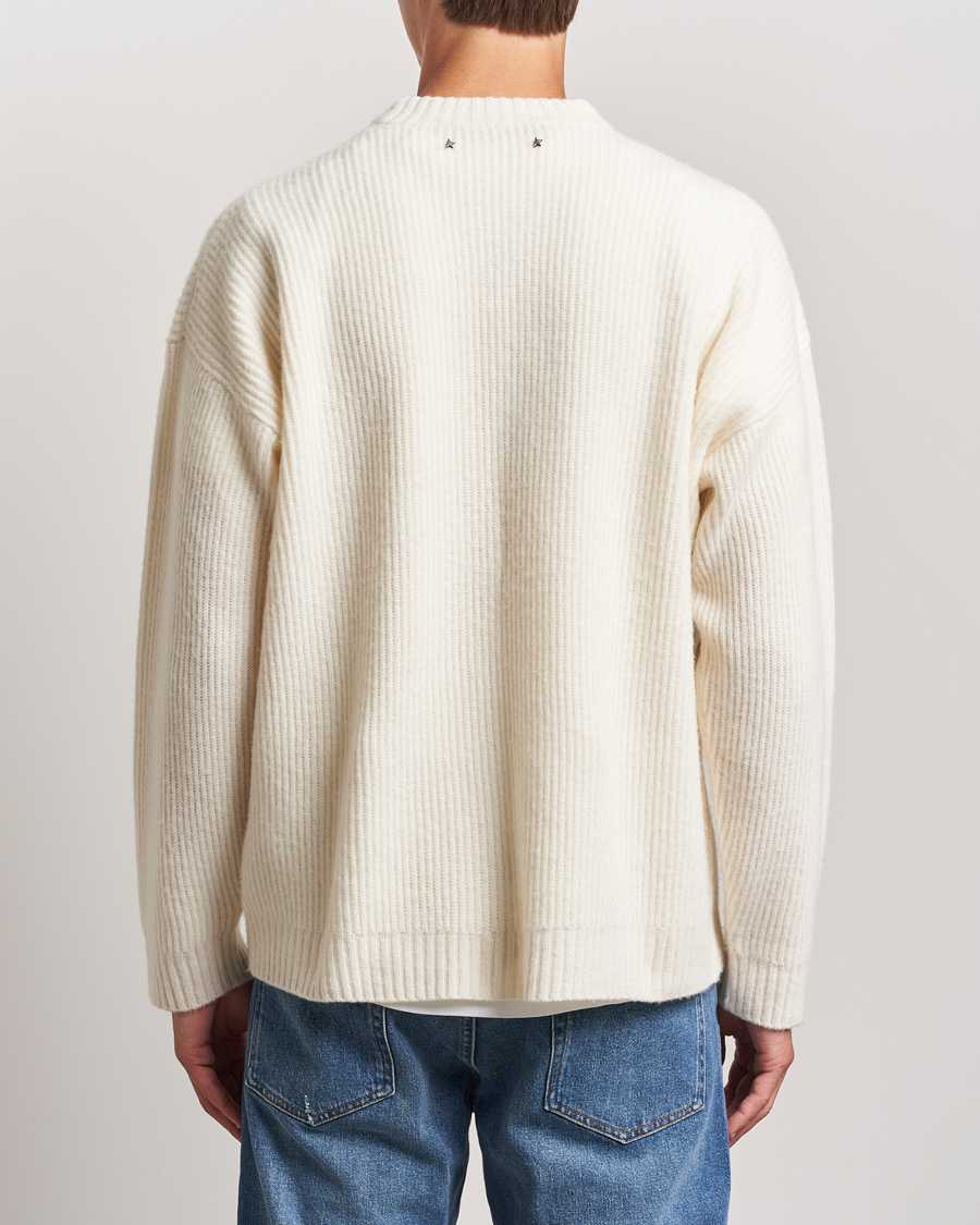 Herre | Trøjer | Golden Goose | Brushed Rib Wool Sweater Heritage White