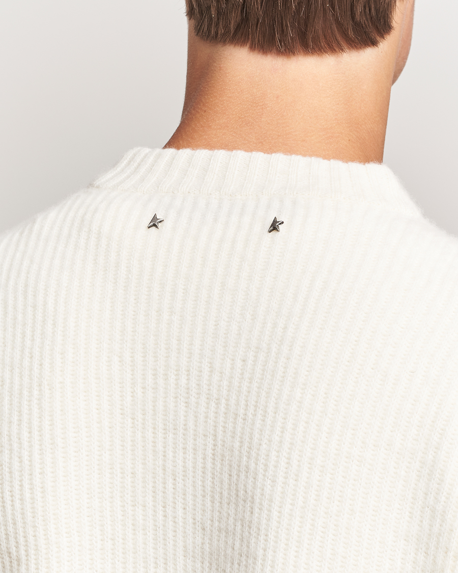 Herre | Trøjer | Golden Goose | Brushed Rib Wool Sweater Heritage White