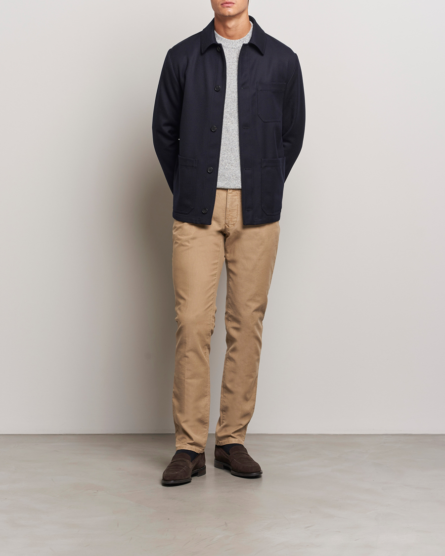 Herre | Bukser | Incotex | Slim Fit Garment Dyed Slacks Beige