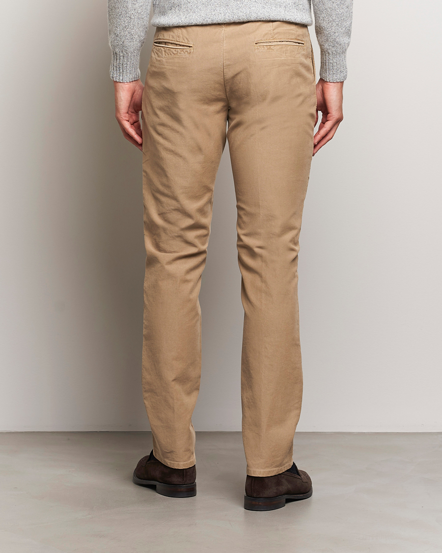 Herre | Bukser | Incotex | Slim Fit Garment Dyed Slacks Beige