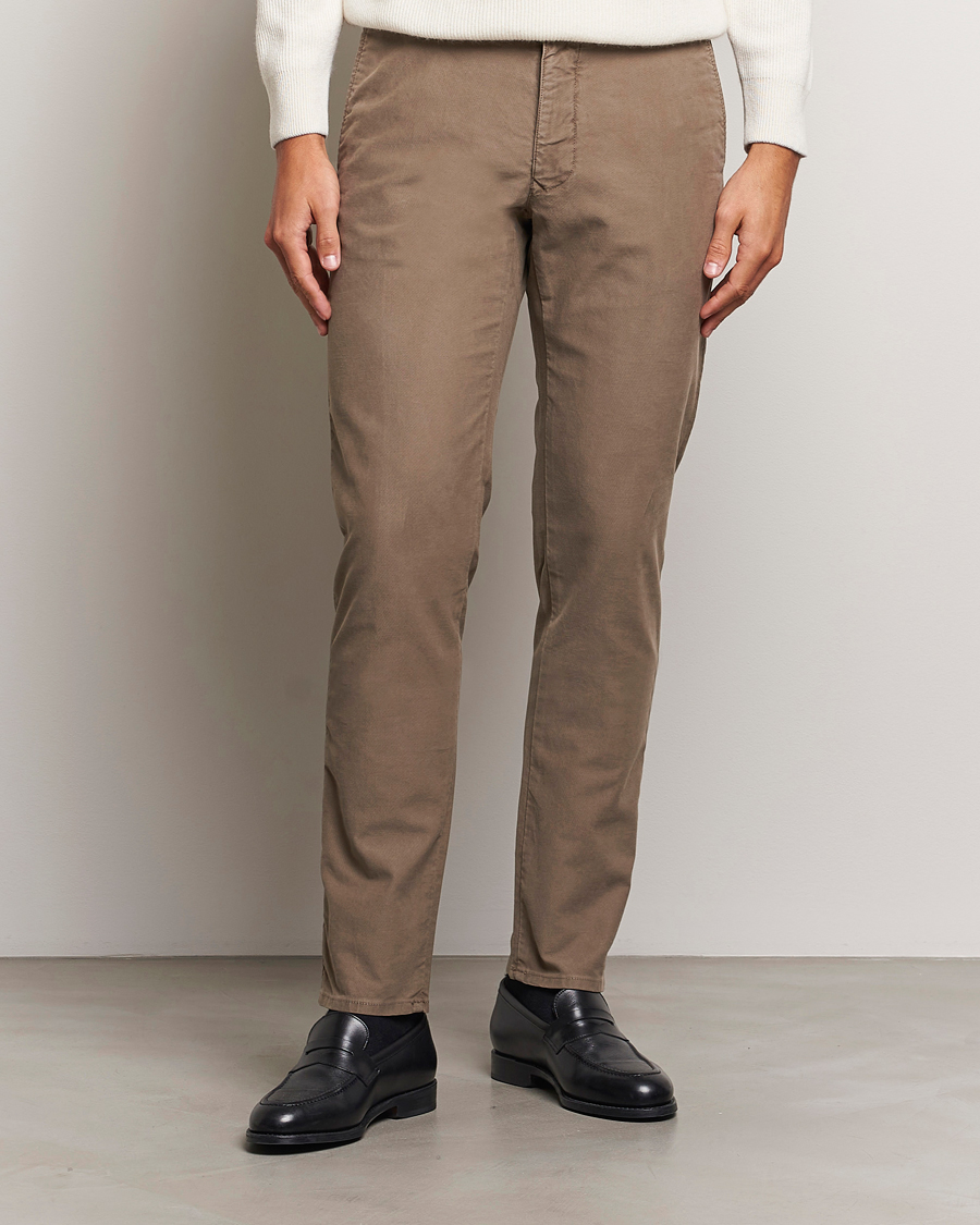 Herre | Bukser | Incotex | Slim Fit Garment Dyed Slacks Brown
