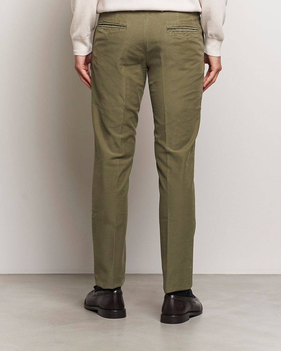 Herre | Bukser | Incotex | Slim Fit Garment Dyed Slacks Dark Green