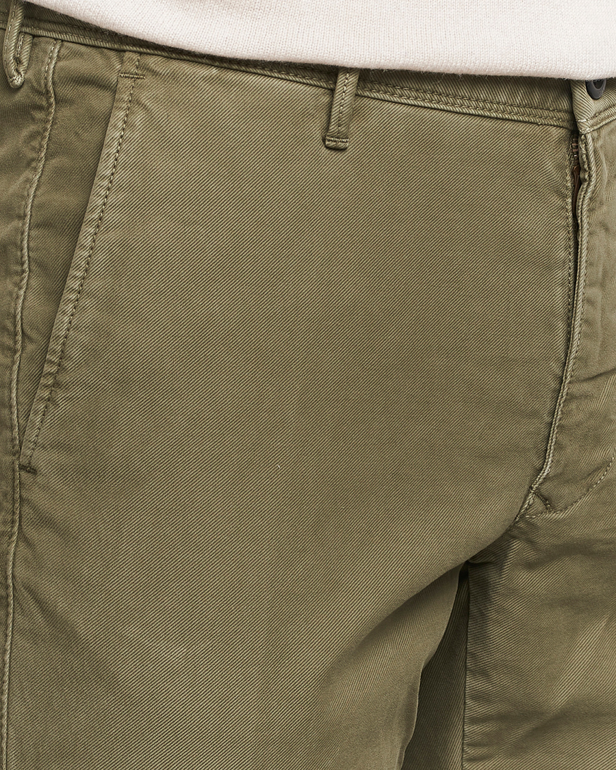 Herre | Bukser | Incotex | Slim Fit Garment Dyed Slacks Dark Green