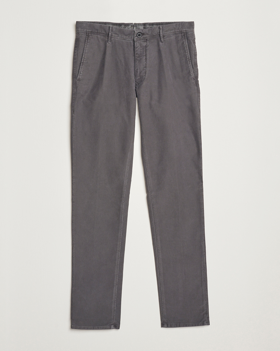 Herre | Bukser | Incotex | Slim Fit Garment Dyed Slacks Dark Grey