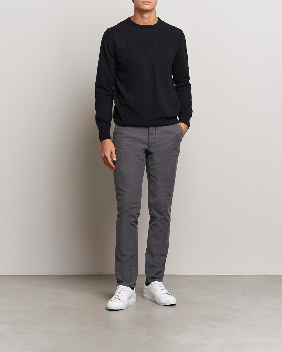 Herre | Bukser | Incotex | Slim Fit Garment Dyed Slacks Dark Grey