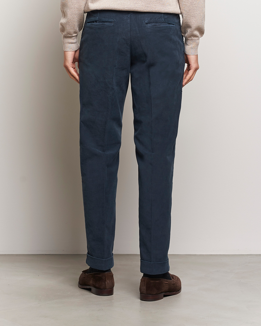 Herre | Bukser | Incotex | Regular Fit Moleskin Slacks Navy