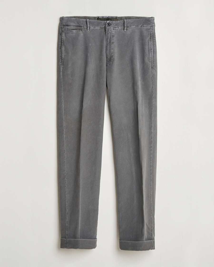 Herre | Bukser | Incotex | Regular Fit Moleskin Slacks Dark Grey