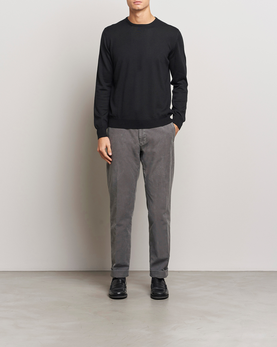 Herre | Bukser | Incotex | Regular Fit Moleskin Slacks Dark Grey