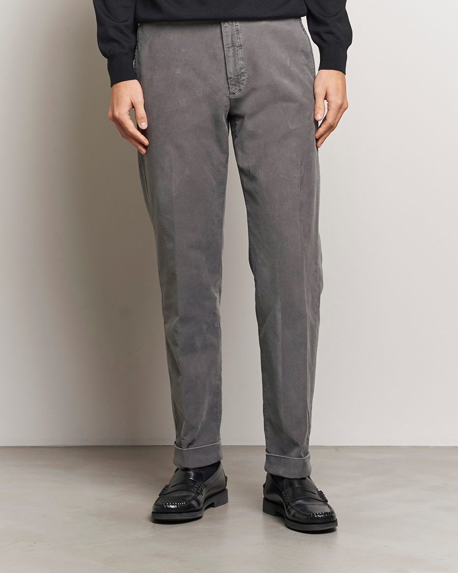 Herre | Bukser | Incotex | Regular Fit Moleskin Slacks Dark Grey