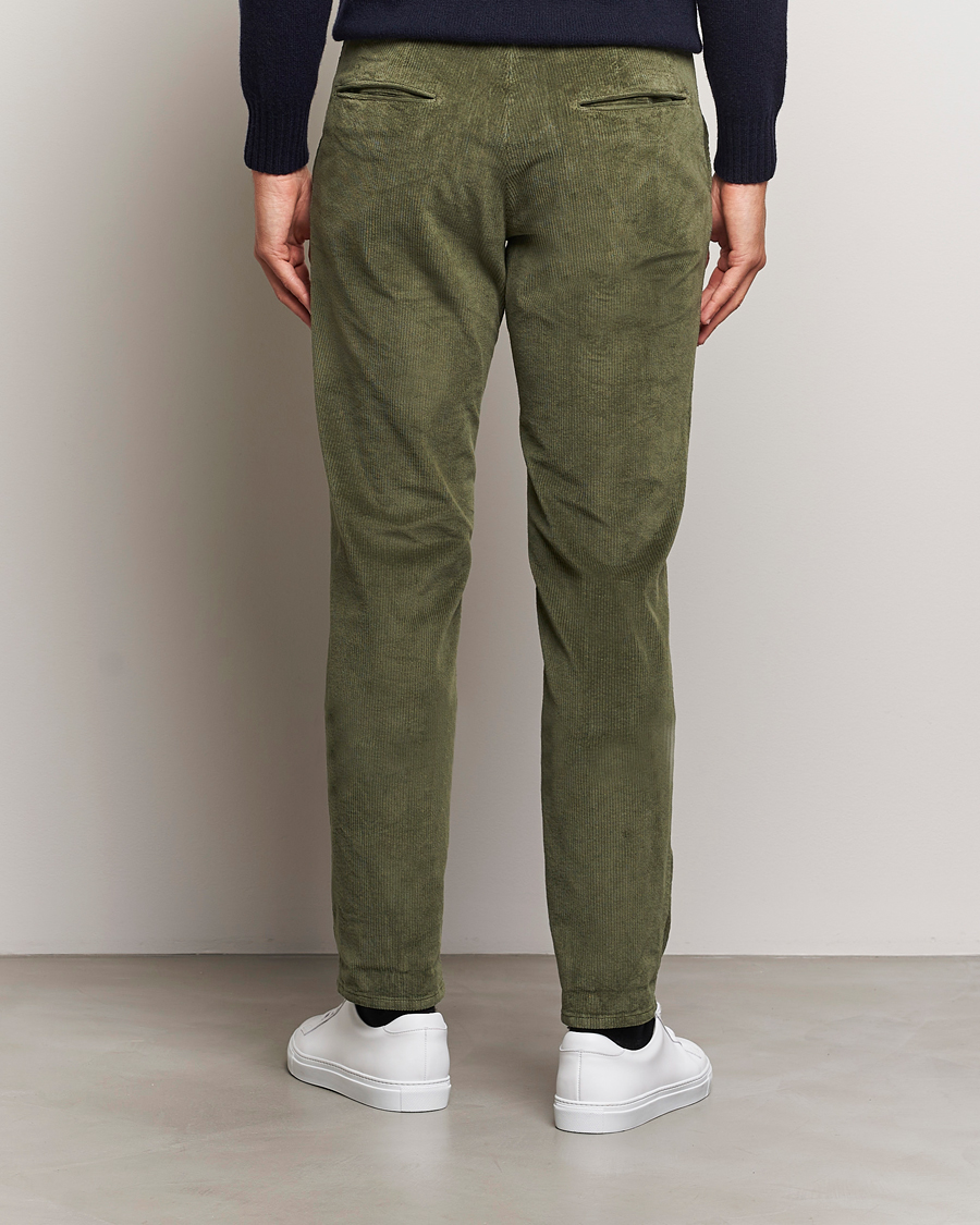Herre | Bukser | Incotex | Slim Fit Leisure Cord Slacks Dark Green