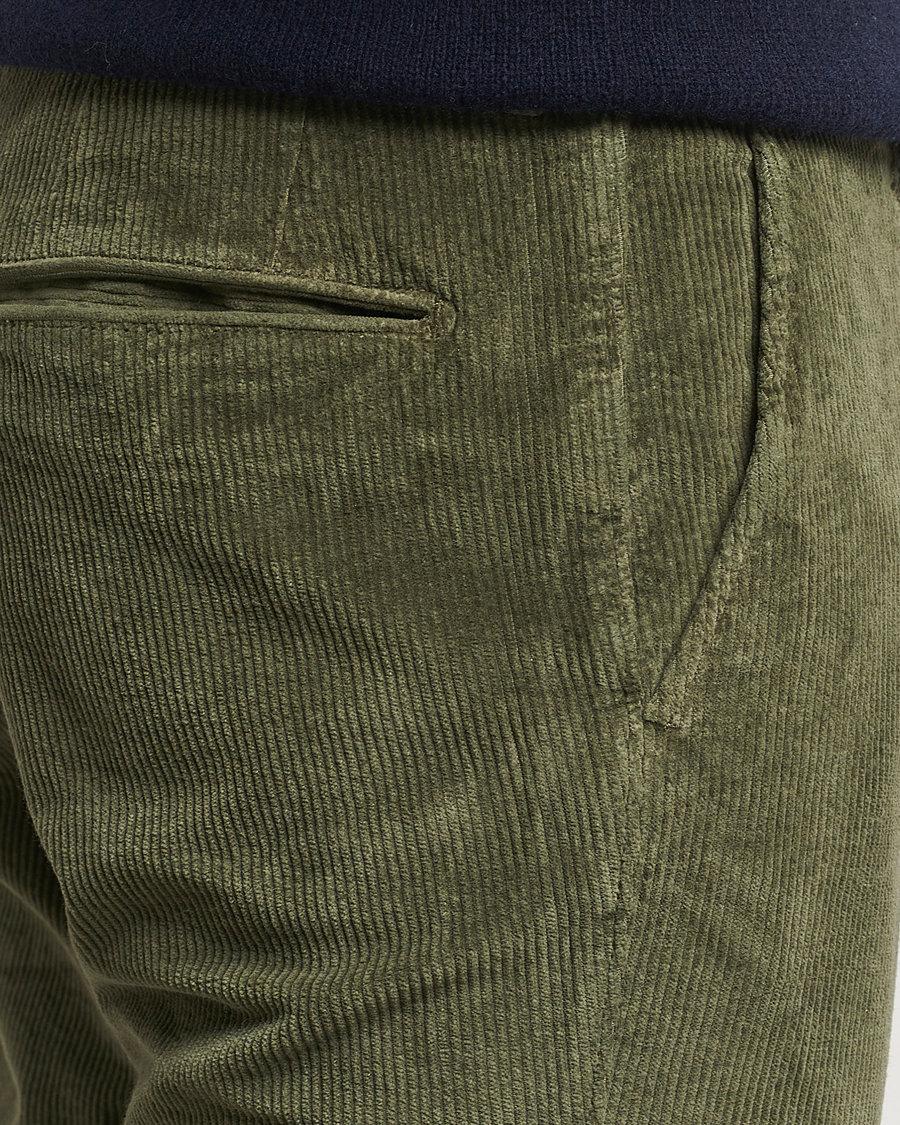 Herre | Bukser | Incotex | Slim Fit Leisure Cord Slacks Dark Green