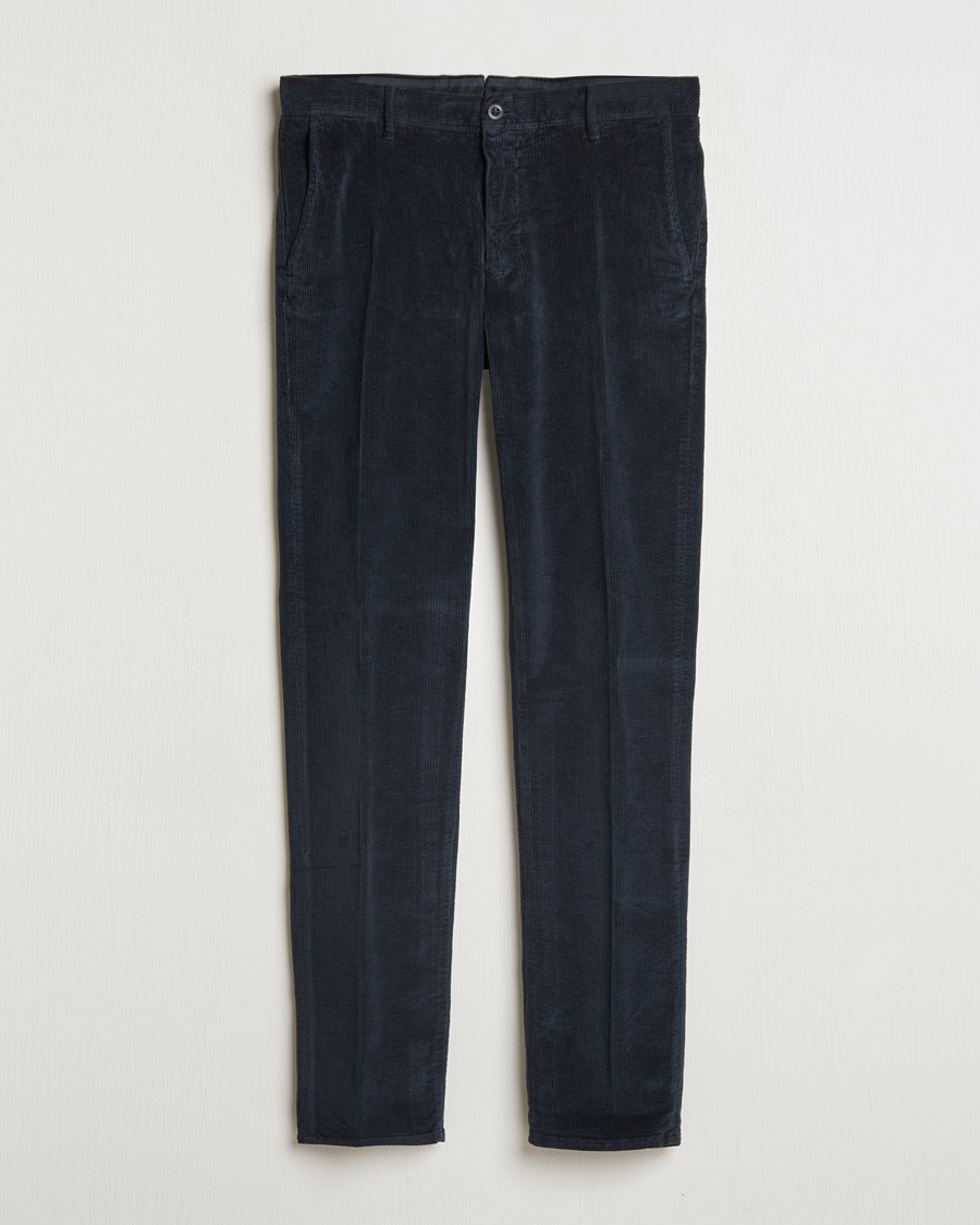 Herre | Bukser | Incotex | Slim Fit Leisure Cord Slacks Navy