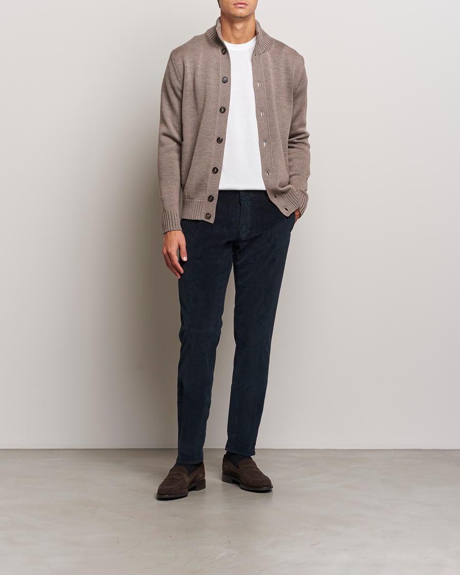 Herre | Bukser | Incotex | Slim Fit Leisure Cord Slacks Navy