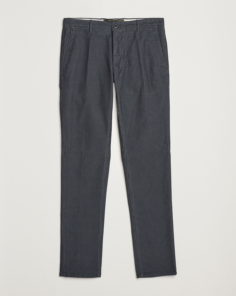 Herre | Bukser | Incotex | Slim Fit Houndstooth Cotton Pants Dark Grey
