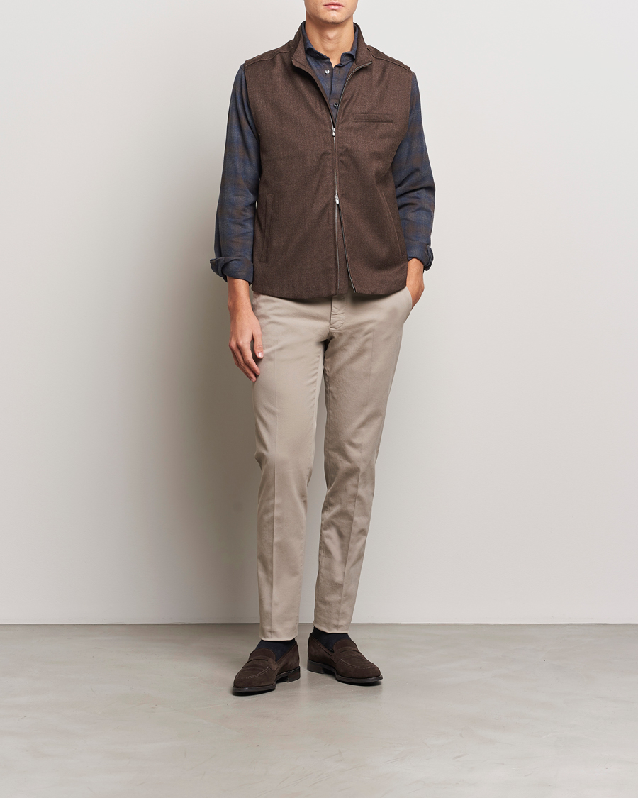 Herre | Bukser | Incotex | Slim Fit Cotton Stretch Chinos Khaki